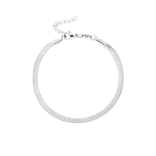 Slim Herringbone Bracelet Silber