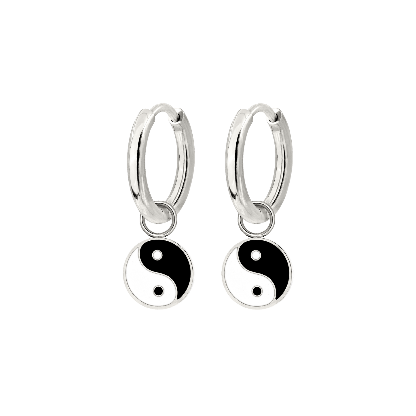 Yin & Yang Hoop Set Small Silber