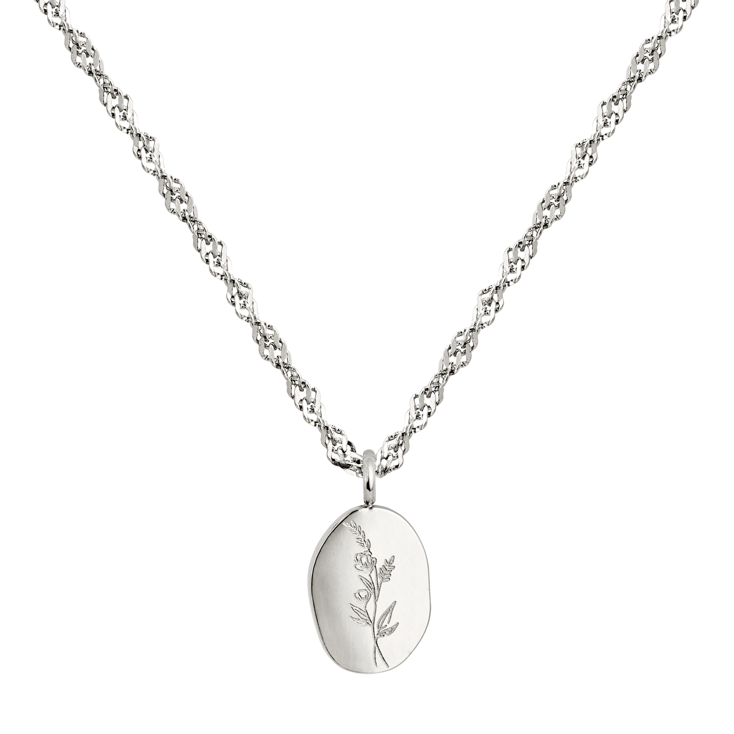 Bouquet Coin Necklace Silber