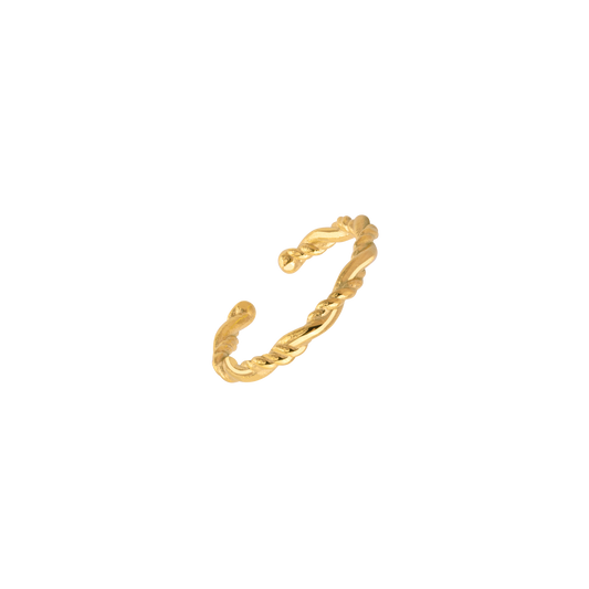 Curly Twist Toe Ring Gold