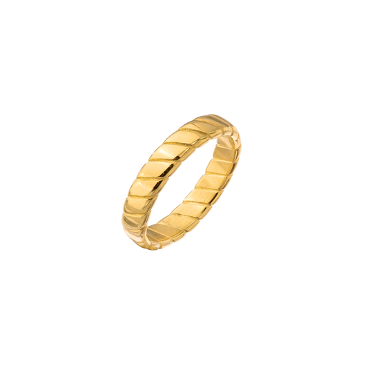 Flat Stripe Ring Gold