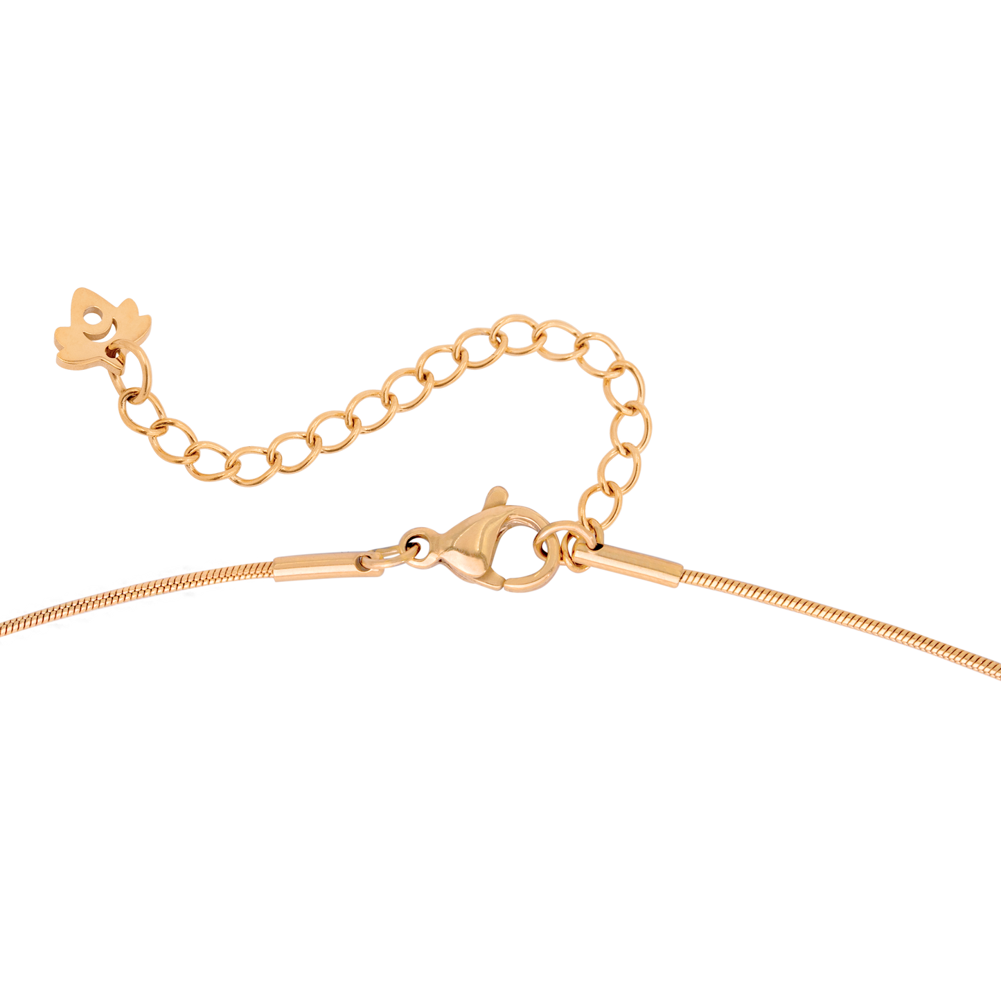 Flower Tile Necklace Roségold