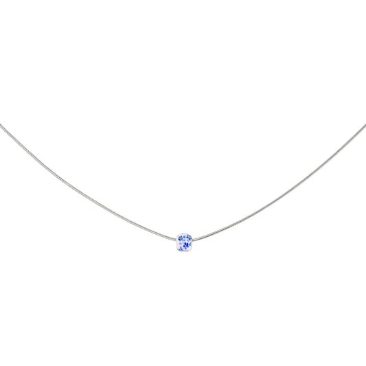 Flower Tile Necklace Silber