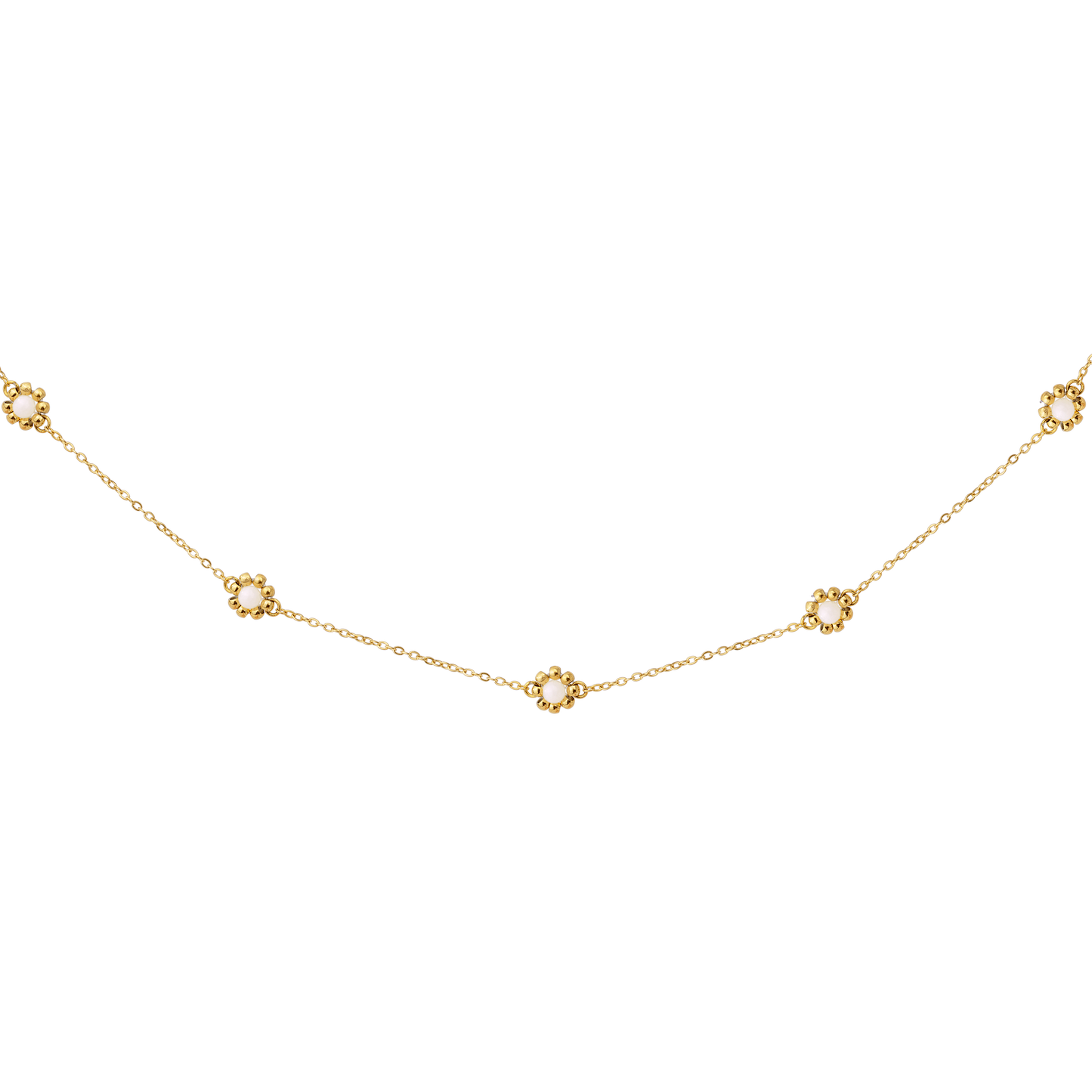 Flower 'n' Beads Necklace Gold