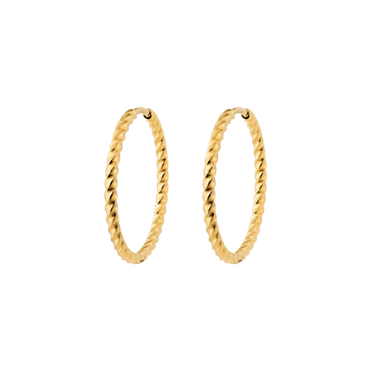 Twisted Hoops Large Gold
