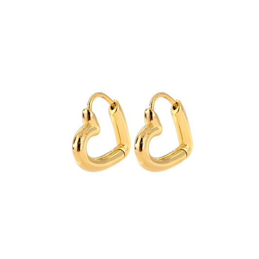 Phat Heart Hoops Small Gold