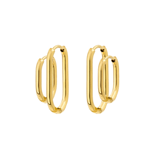 Oval Clean Hoop Bundle Gold