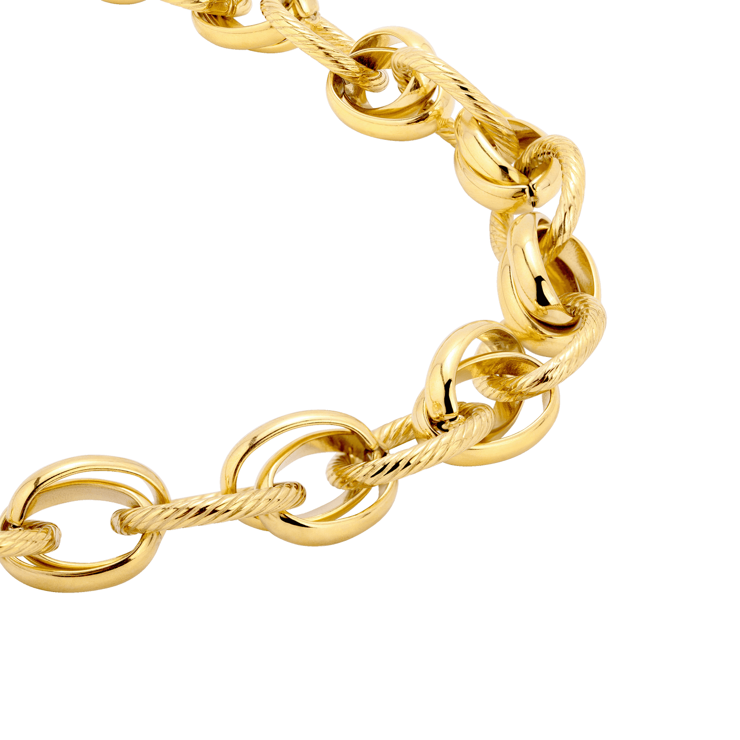 Chunky Twisted Links Necklace Gold