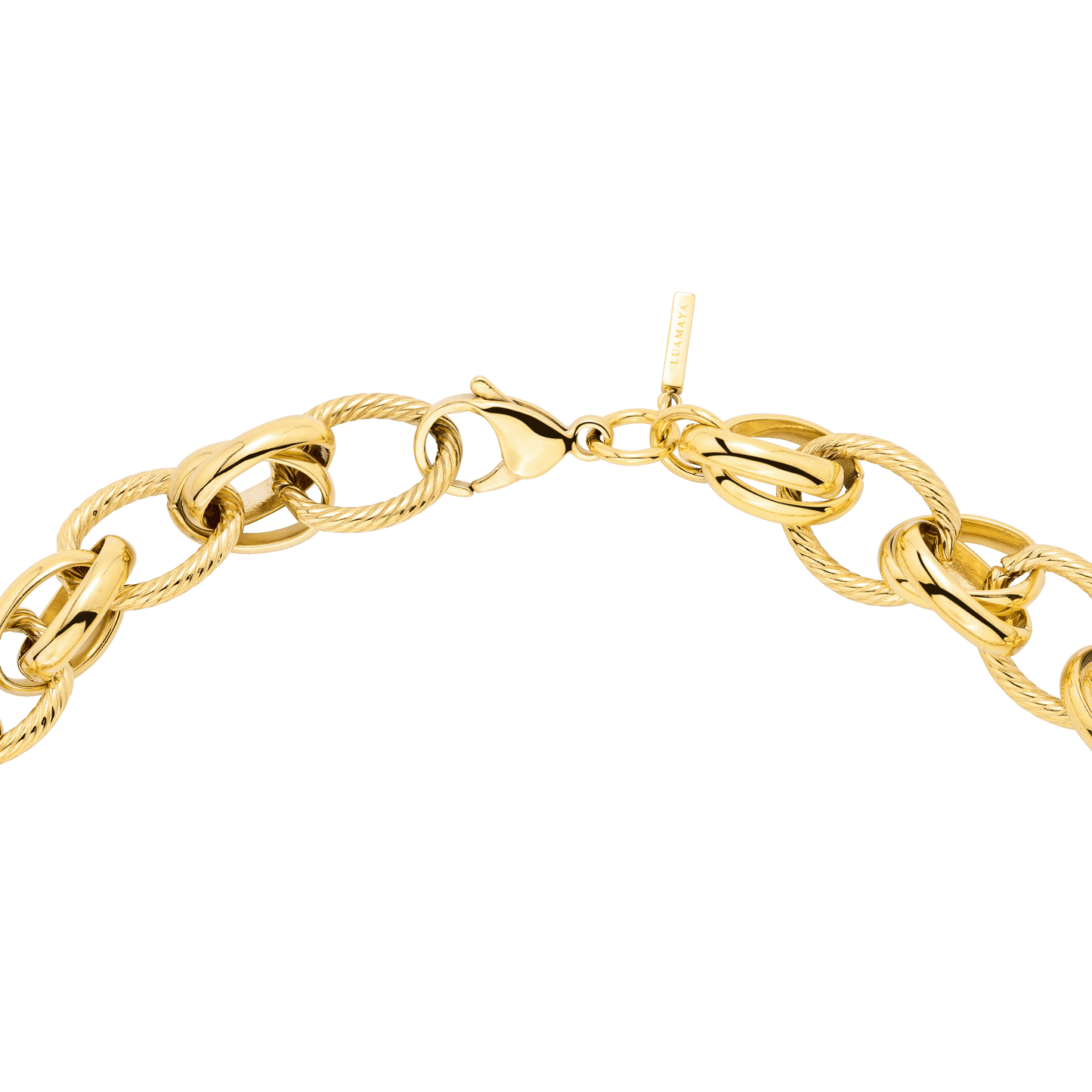 Chunky Twisted Links Necklace Gold
