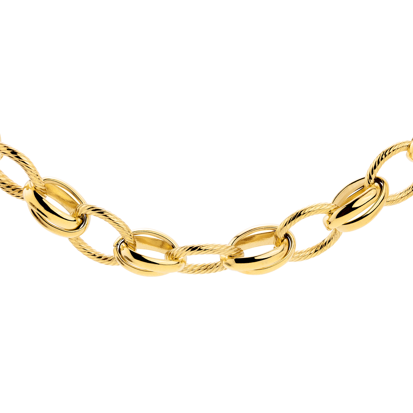 Chunky Twisted Links Necklace Gold