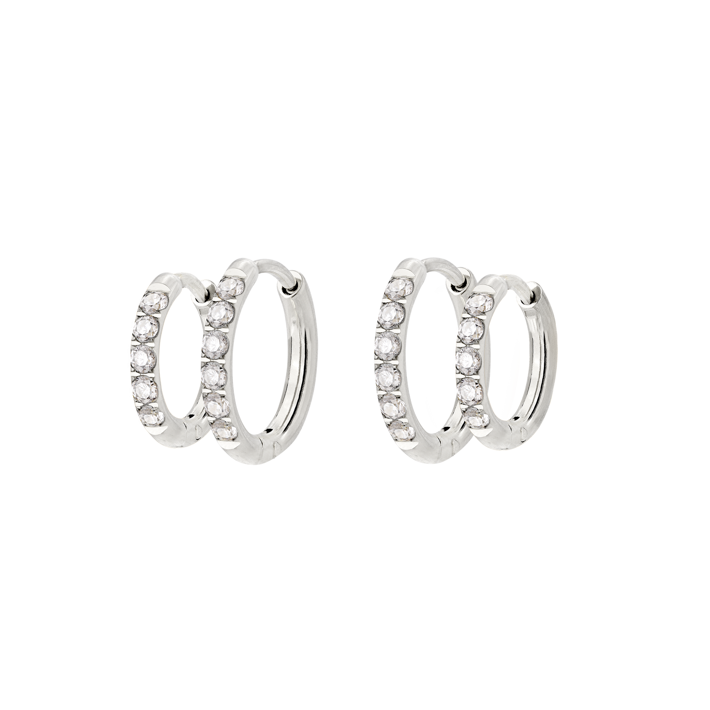 Glimmer Hoop Bundle Silber