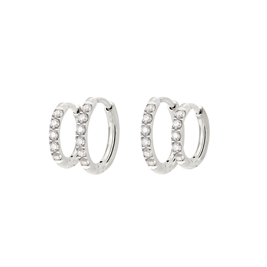 Glimmer Hoop Bundle Silber