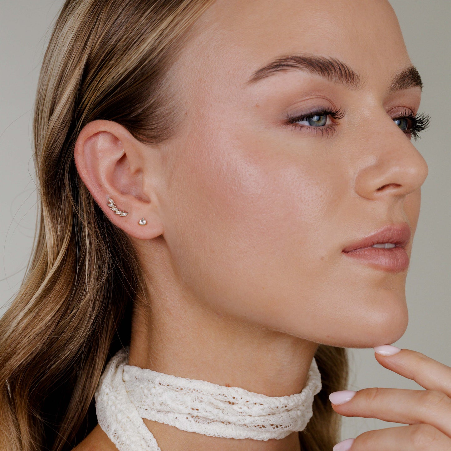 Sparkle Leaf Stud Bundle Silber