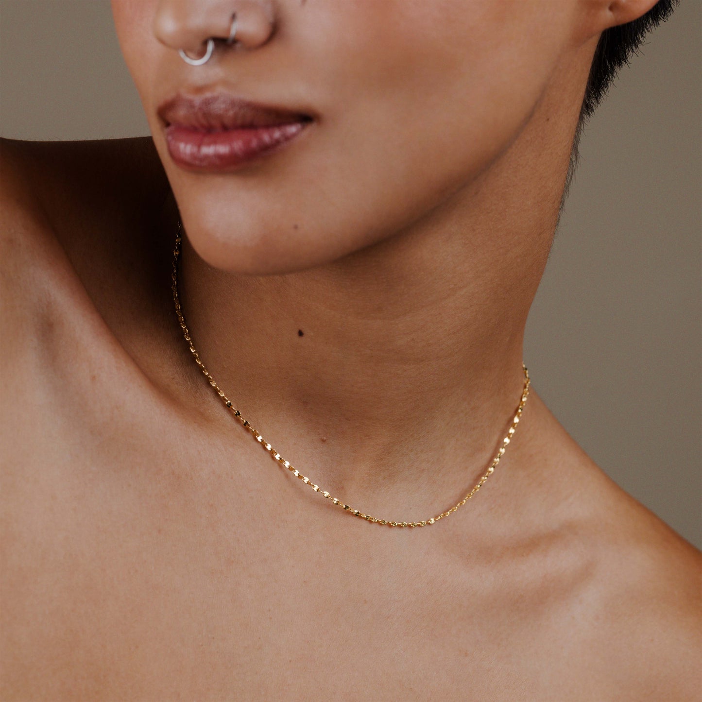Tinsel Chain Necklace Gold