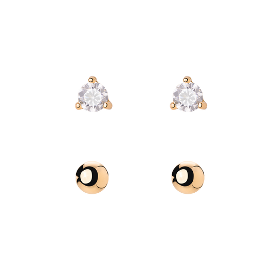 Delicate Bead Stud Bundle Roségold