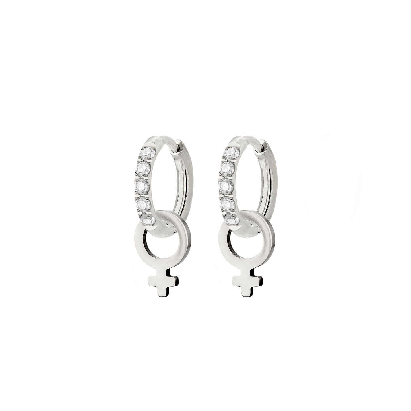 Female Icon Glimmer Hoop Set Baby Silber