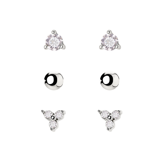 Glimmer Trio Stud Bundle Silber