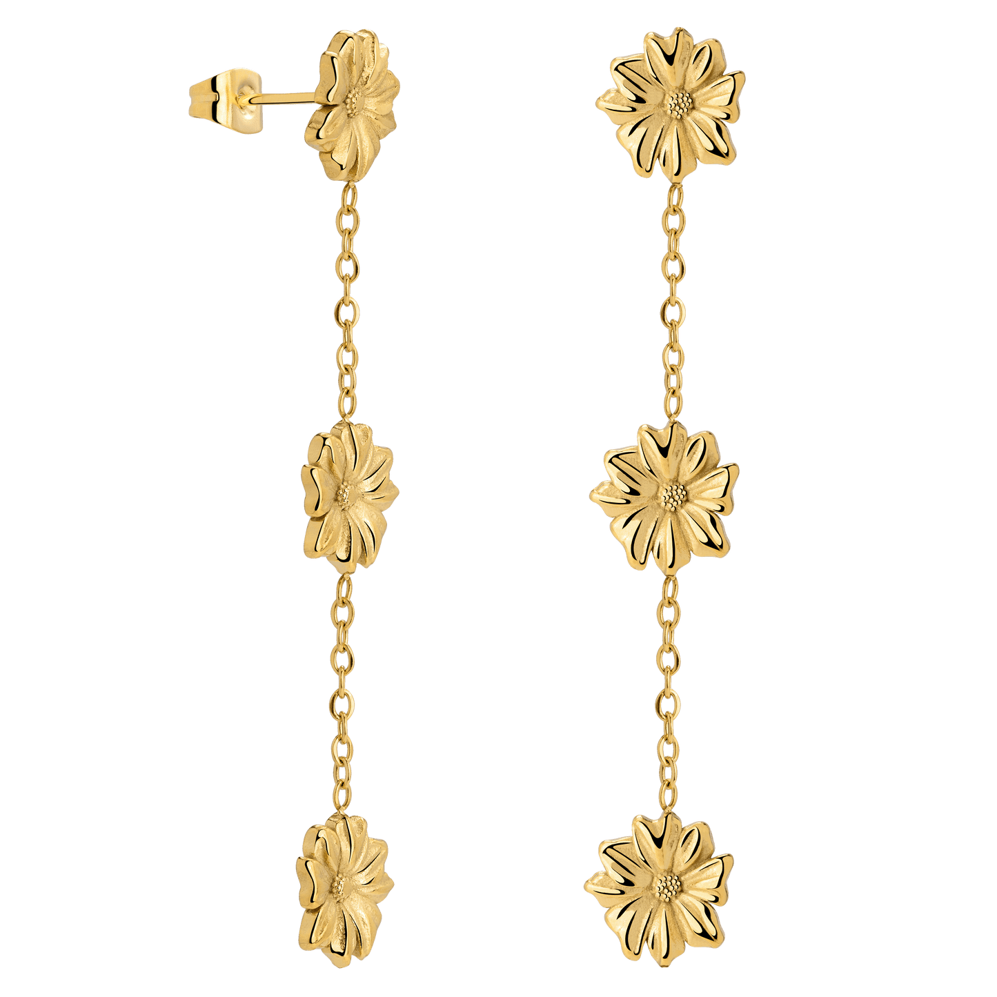 Petal Fall Studs Gold