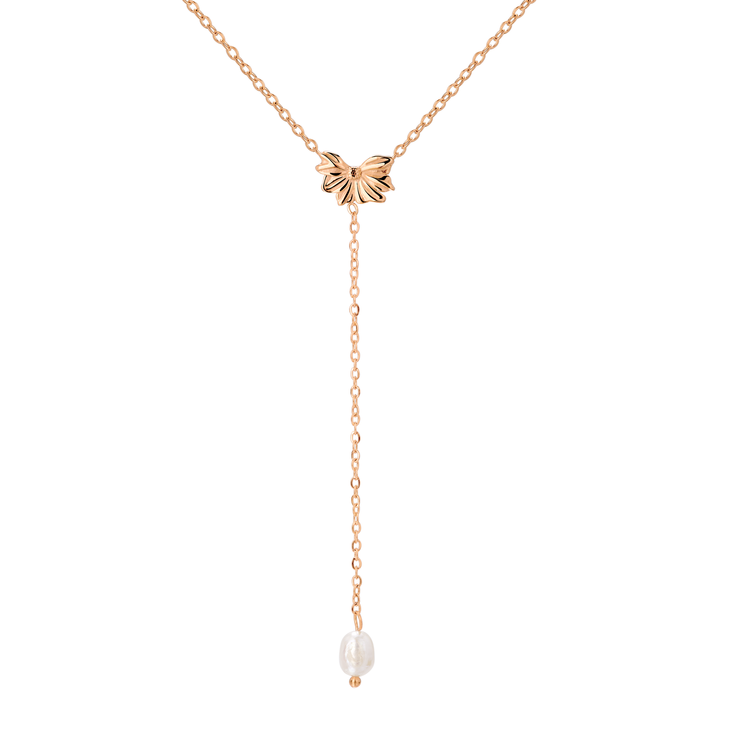 Petal Pearl Y-Necklace Roségold