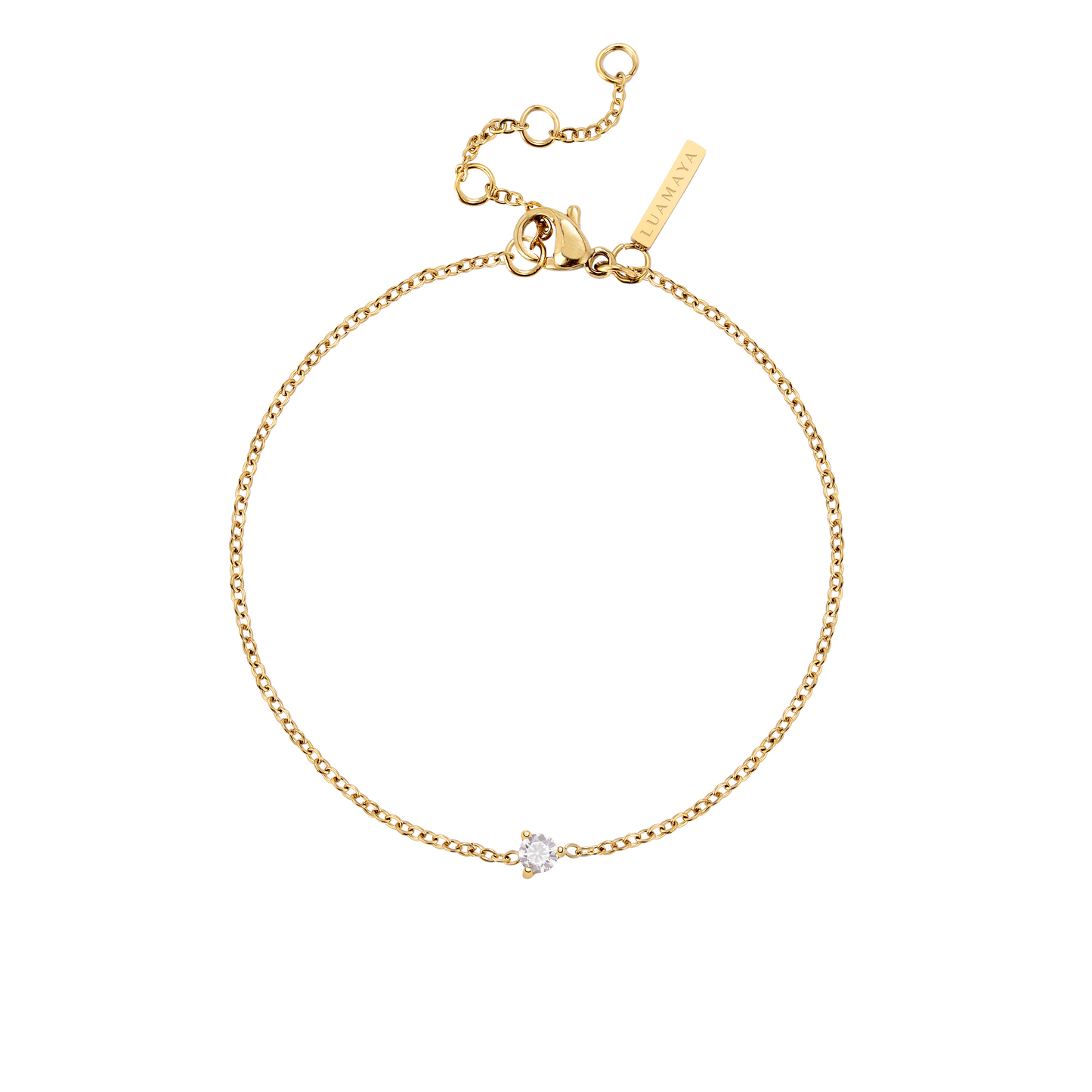 Solitaire Stone Bracelet Gold