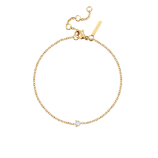 Solitaire Stone Bracelet Gold