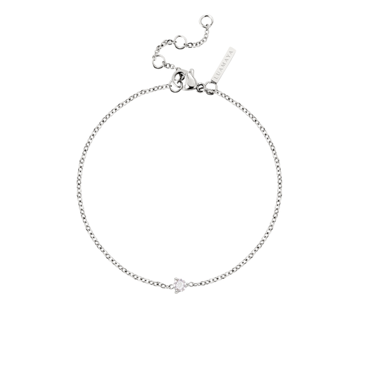Solitaire Stone Bracelet Silber
