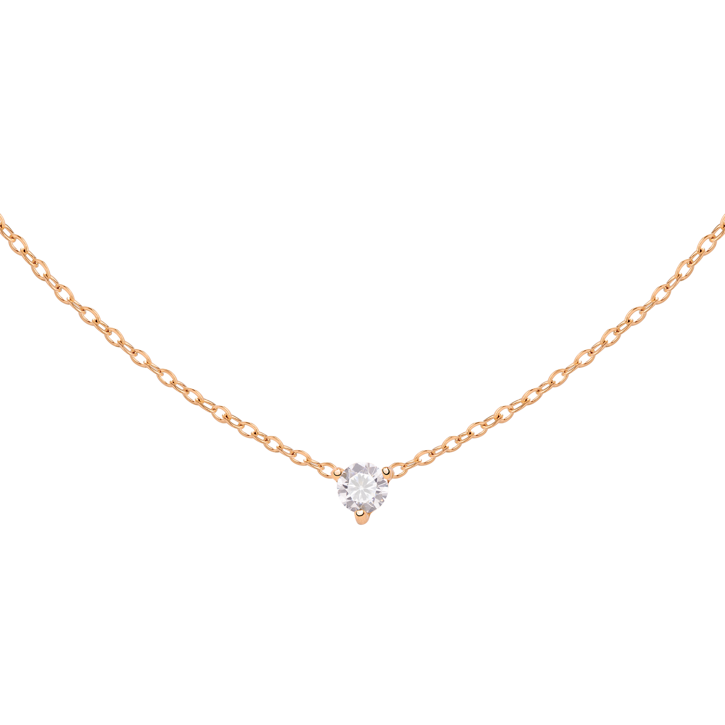 Solitaire Stone Choker Roségold
