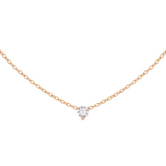 Solitaire Stone Choker Roségold