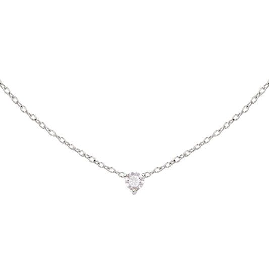 Solitaire Stone Choker Silber