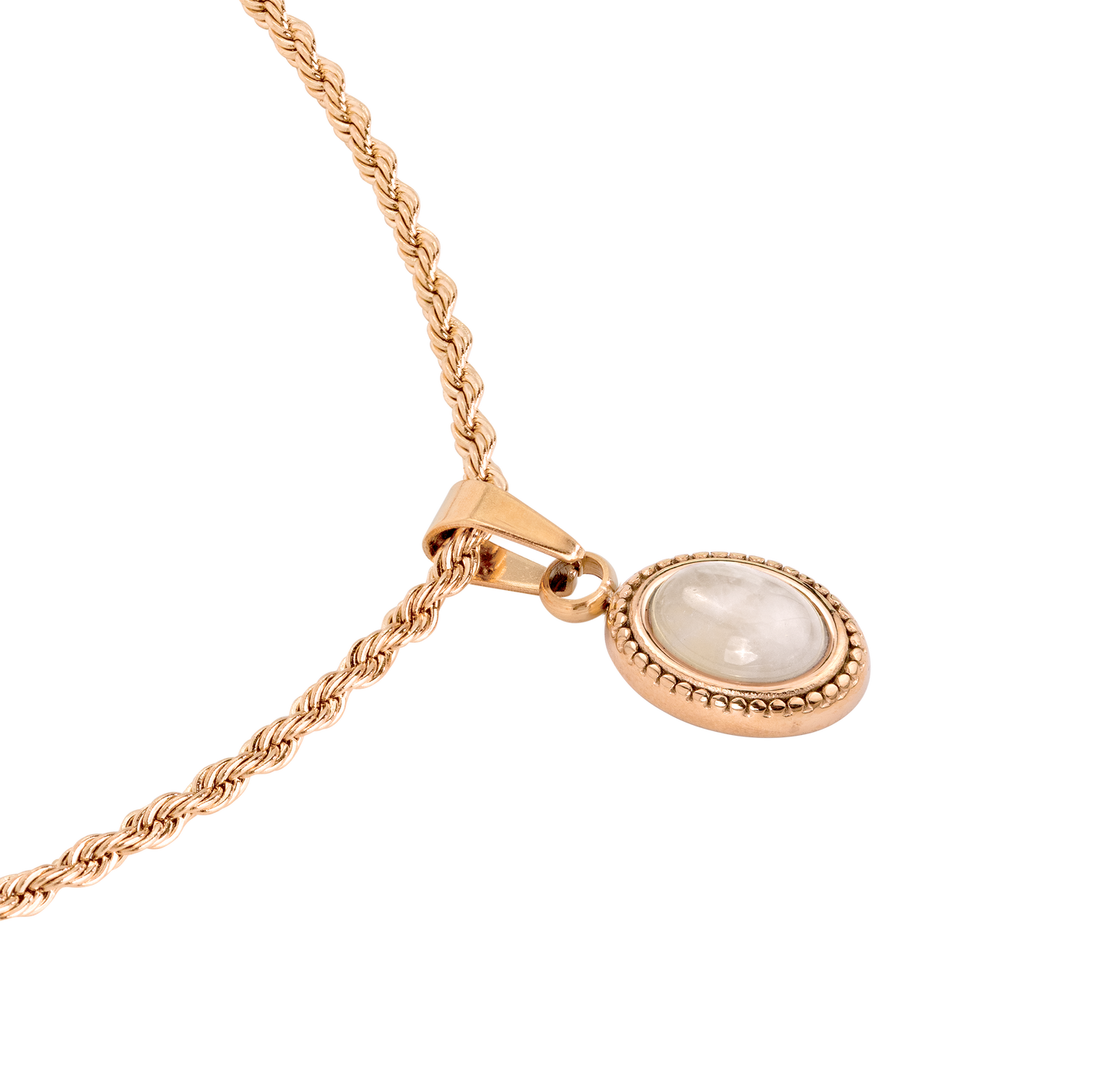 Blush Quartz Necklace Roségold