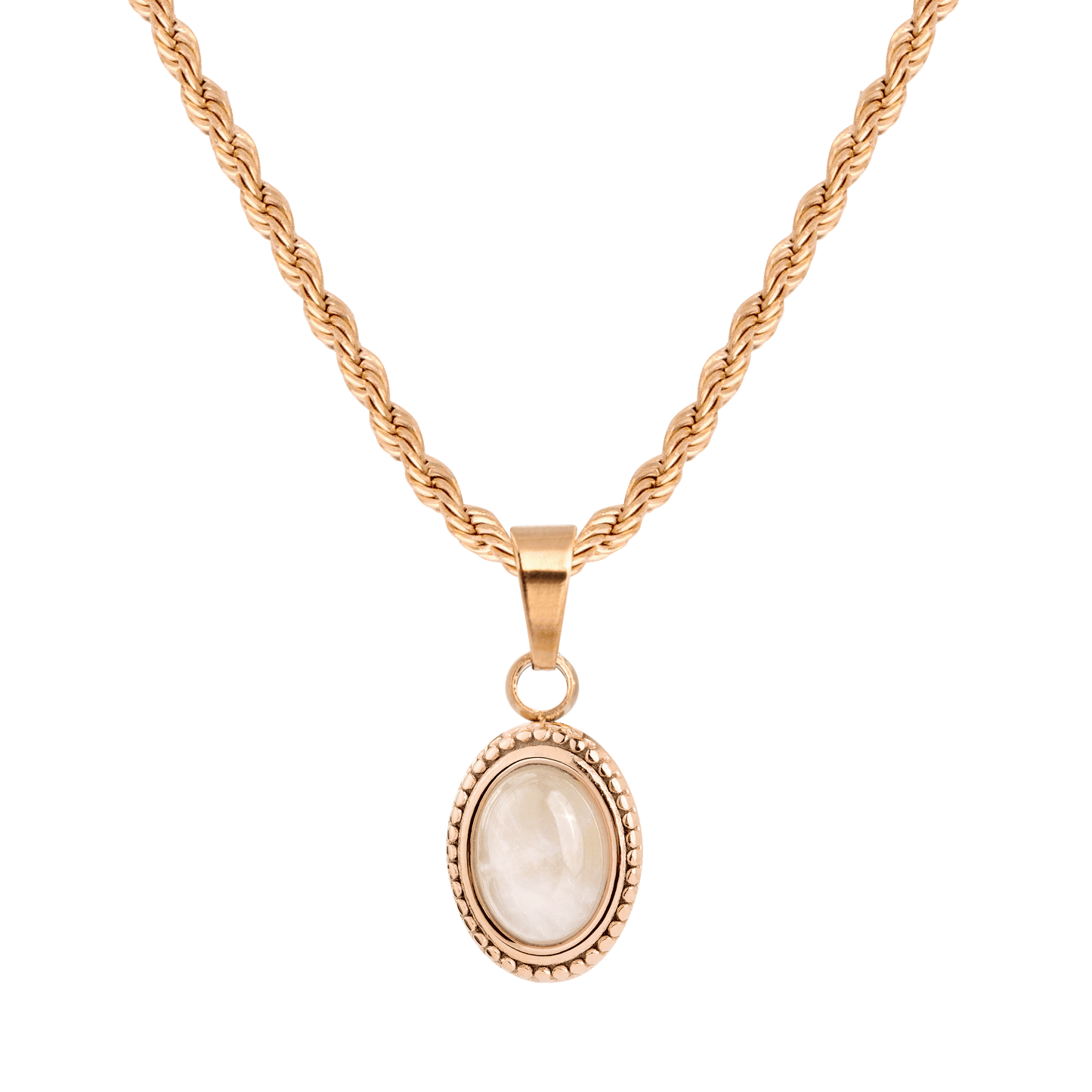 Blush Quartz Necklace Roségold