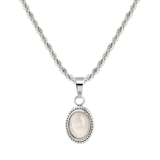 Blush Quartz Necklace Silber
