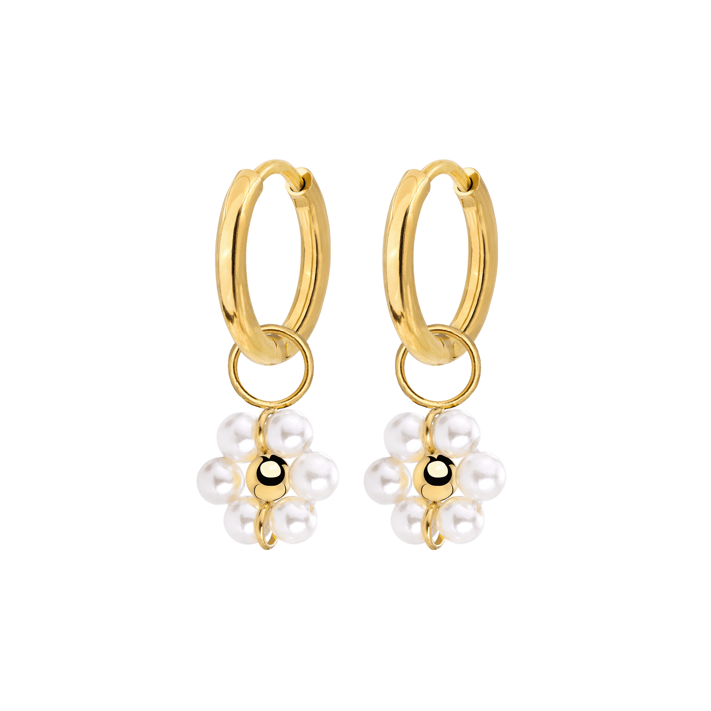 Daisy Hoop Set Small Gold