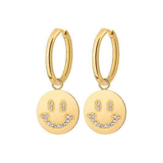 Dazzling Smile Hoop Set Medium Gold