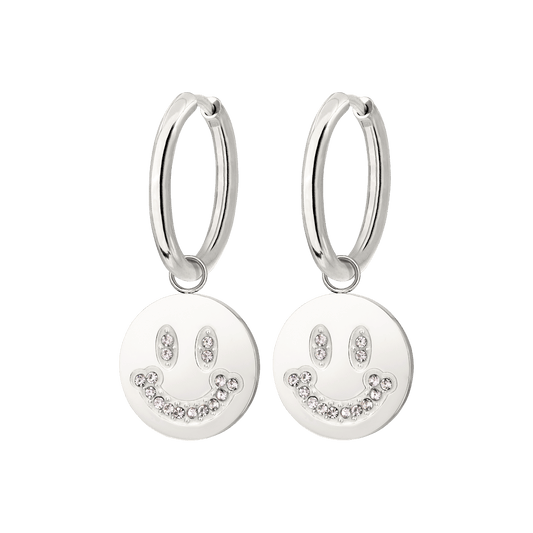 Dazzling Smile Hoop Set Medium Silber