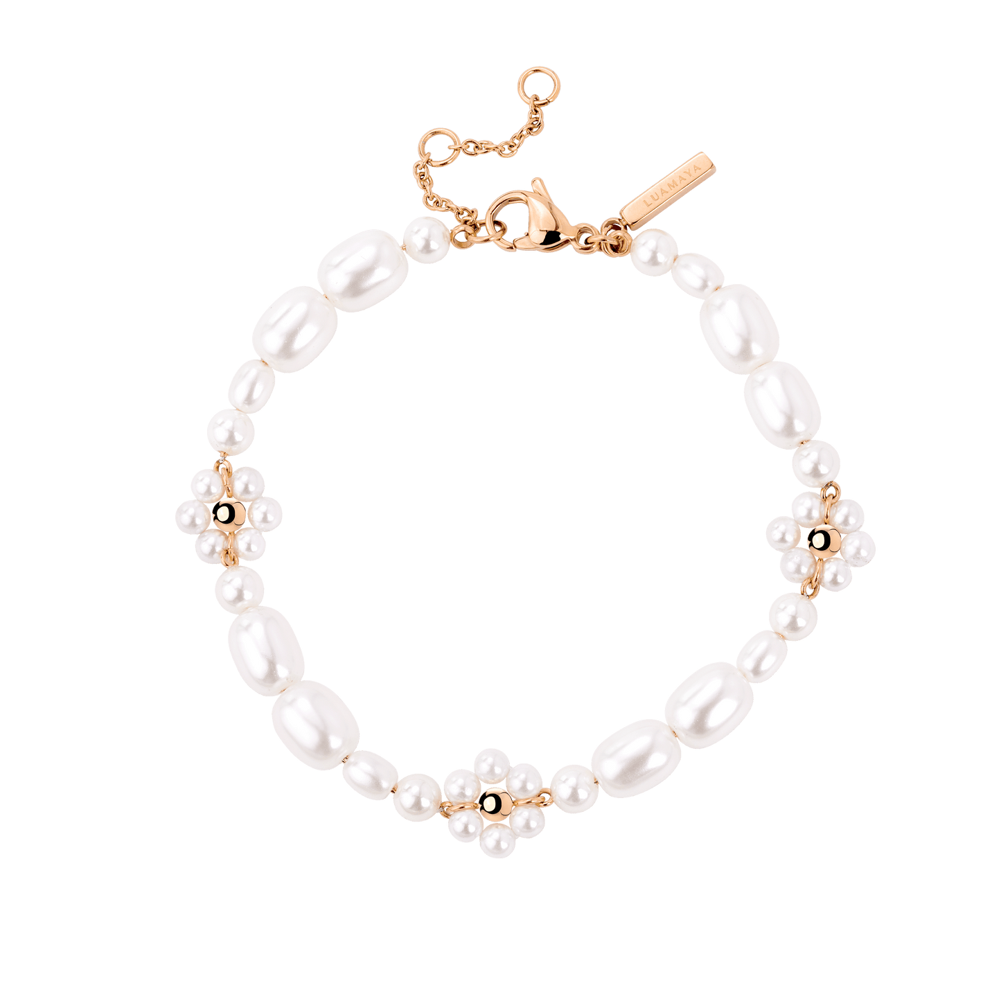 Flowery Pearls Bracelet Roségold