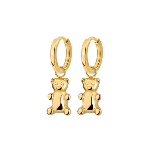 Fortune Bear Hoop Set Baby Gold