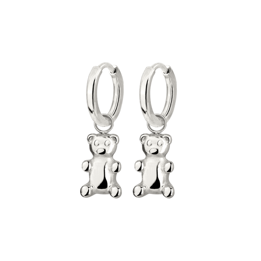 Fortune Bear Hoop Set Baby Silber