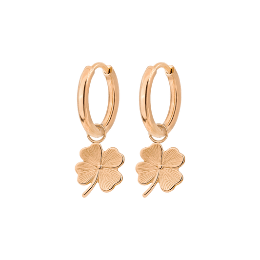 Lucky Clover Hoop Set Small Roségold