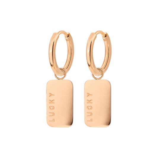 Lucky Pendant Hoop Set Small Roségold