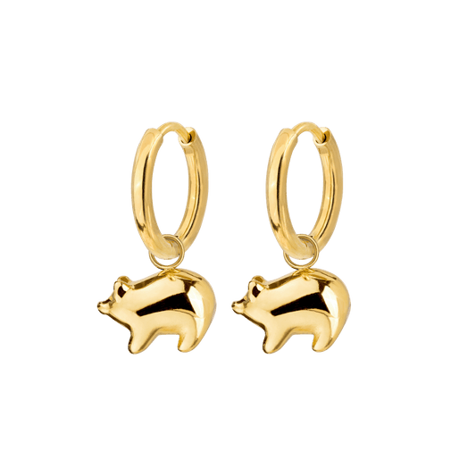 Piggy Hoop Set Small Gold