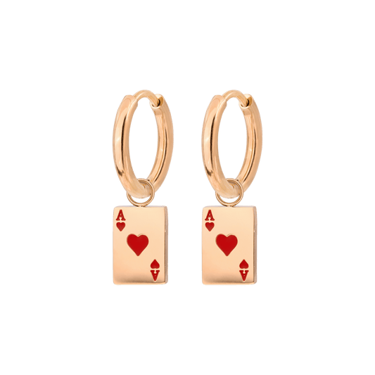 Red Ace Hoop Set Small Roségold