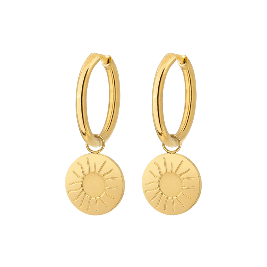 Rising Sun Hoop Set Medium Gold
