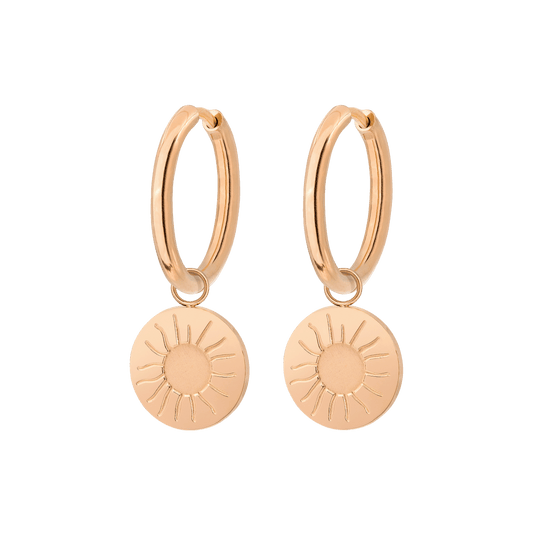 Rising Sun Hoop Set Medium Roségold