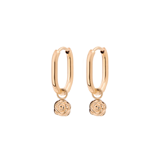 Rose Oval Hoop Set Baby Roségold