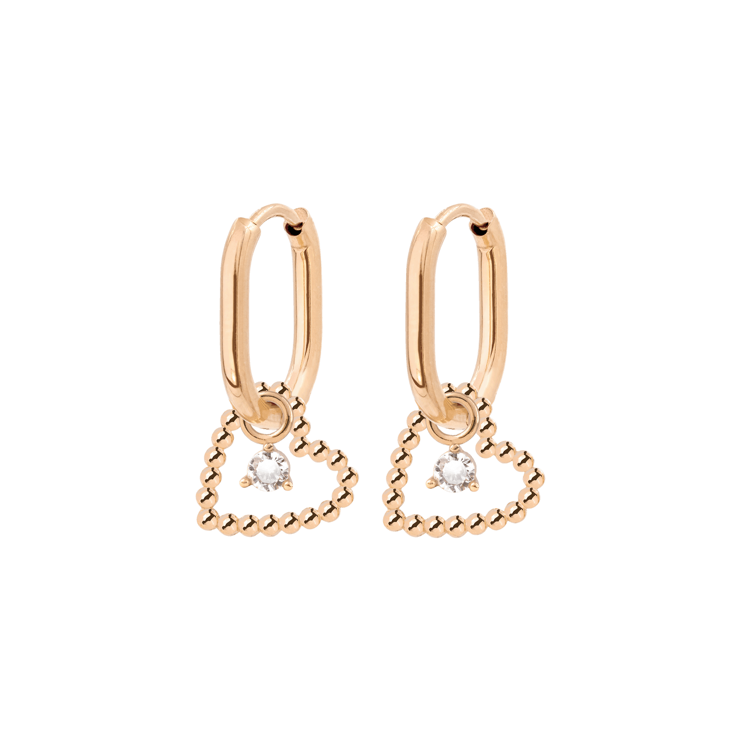 Heart of Gold Oval Hoop Set Baby Roségold