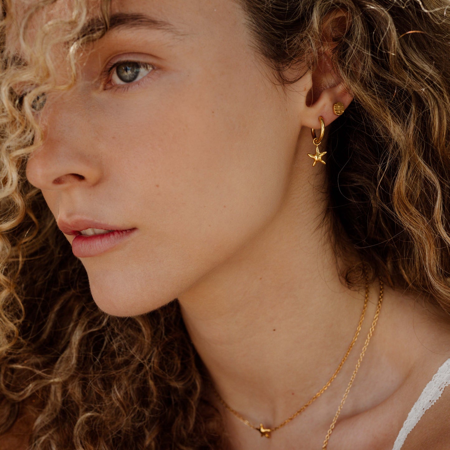 Sea Star Hoop Set Small Gold