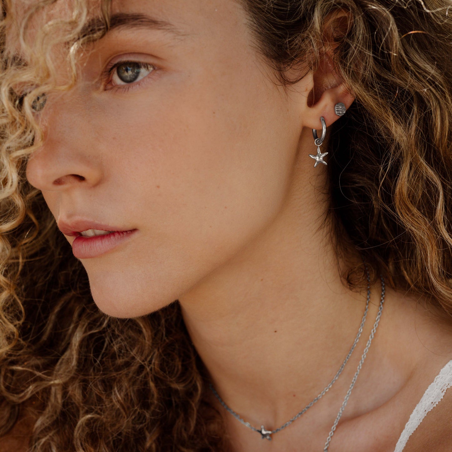 Boho Coin Studs Silber