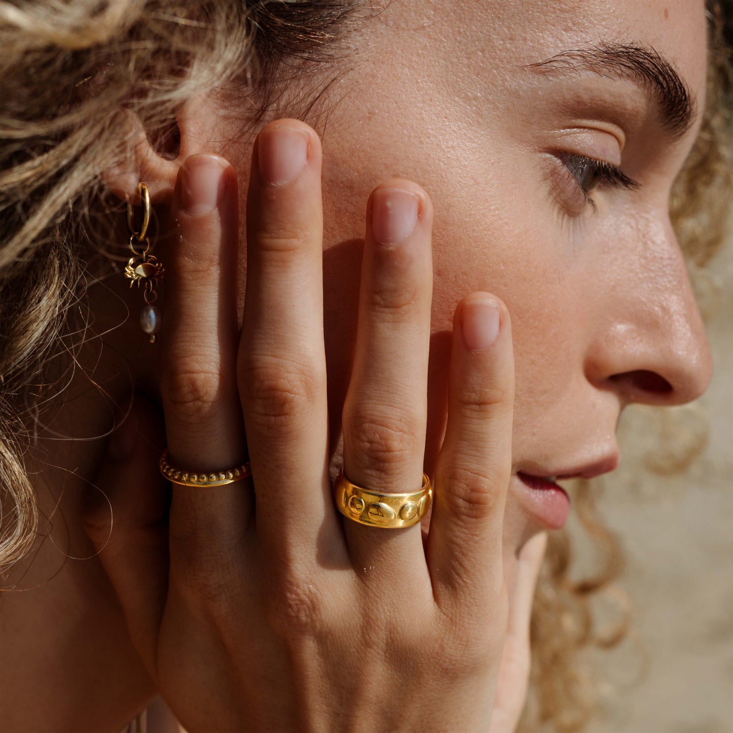 Boho Beads Ring Gold