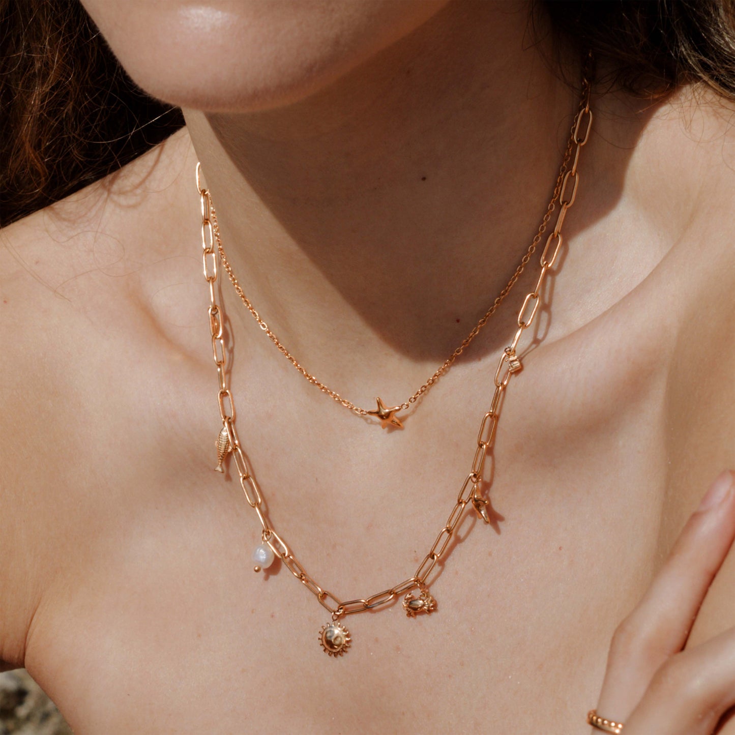 Seaside Treasures Necklace Roségold